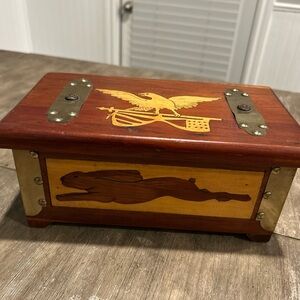 American inlaid trinket box, circa 1848-1851
